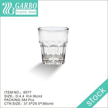projeto de rocha reutilizável copo de vidro de licor de policarbonato de 1 oz