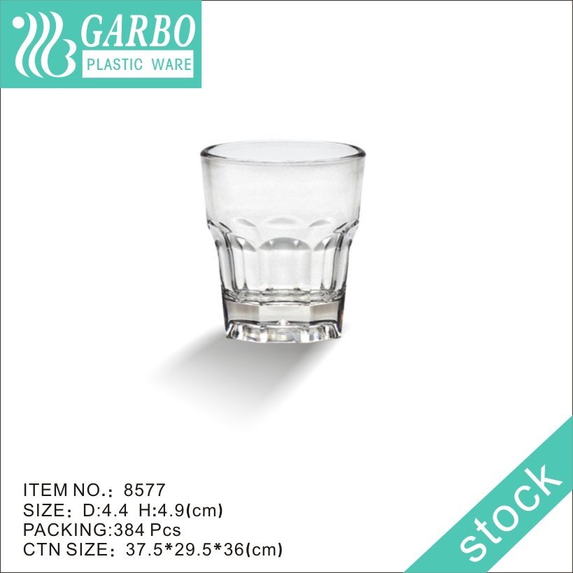 Elegant transparent 300ml durable whiskey polycarbonate drinking cup