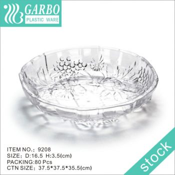 6.5inch Clear Hard Plastic Mini Deep Plates can be used for Party, Wedding and more,  Washable & Reusable Serving Plates for all seasons