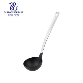 Soup Ladle 410 Stainless Steel Cooking Ladle Spoon Wok Tools with Long Handle Heat Resistant Silver