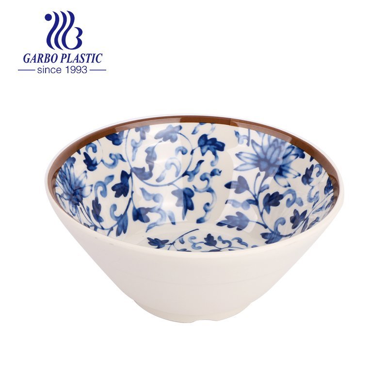 Wholesale factory 6 inch full decal non-toxic unbreakable Chinese traditional style plastic rice soup bowl