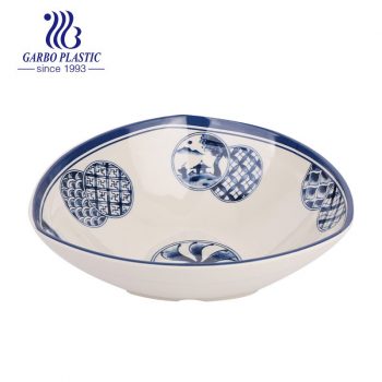 Wholesale factory classic light melamine dinnerware noodles soup bowl with a vintage pattern for table use