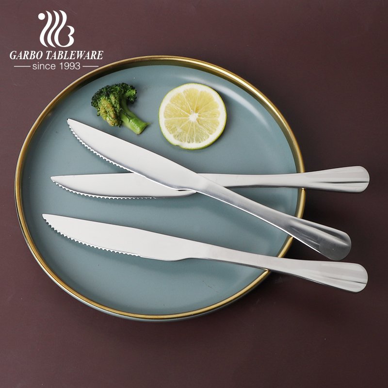 Basics 230mm length stainless steel dinner knife food grade 9inch 410ss cutlery mirror polish