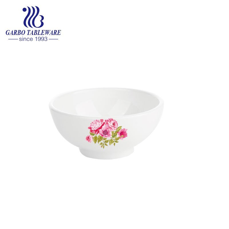 Small rice bowl with outside underglazed flower decal for sale