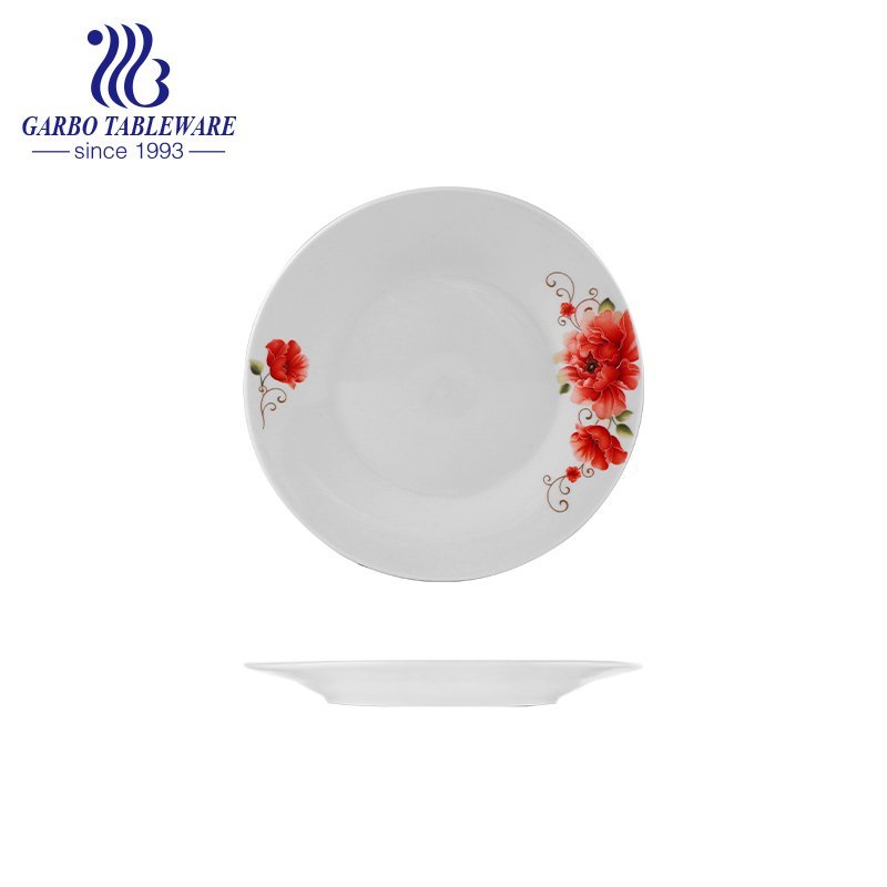 El restaurante del hotel que sirve la impresión barata del OEM del plato del gres es la placa de cerámica plana esmaltada de 10.5inch para el comedor