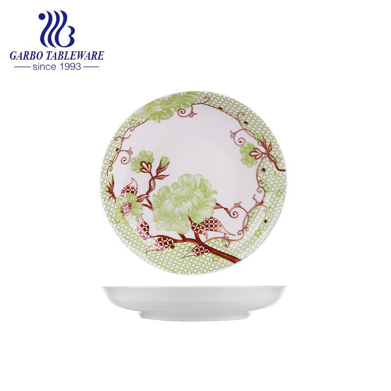 Factory price cheap hot selling custom under glazed design food grade 8inch porcelain charger plate