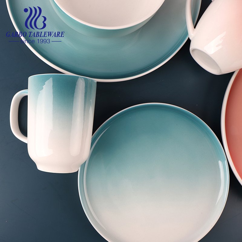 high quality porcelain dinner set with Gradually change color