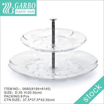 Food Safe Strong 2-Tier Plastic Party Cupcake Stand Mini Cake Display Platos de postre para eventos en interiores y exteriores