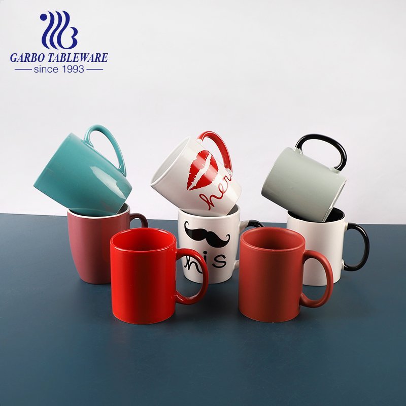 Keramik voller Aufkleberdruck Porzellanbecher Geschenk Trinkwasserbecher High-End-Milch- und Kaffeetassen 350ml Henkeltasse