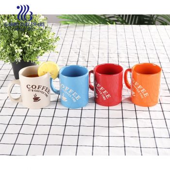 Chinastone Keramik Farbdruck Tasse Kaffee Espresso Trinkbecher Farbe glasiertes Steinzeug rote Tasse 300ml klassische Wassertassen