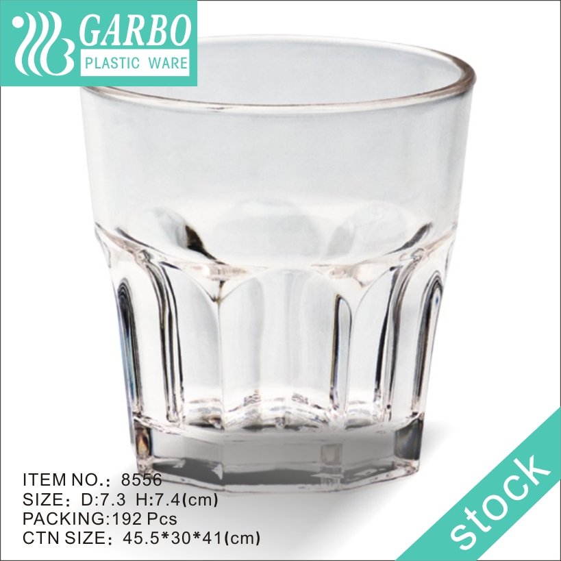 Elegant transparent 300ml durable whiskey polycarbonate drinking cup