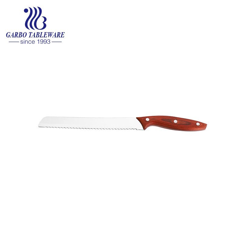 Высококачественная оптовая продажа 1PC Head Card Packing Индивидуальный логотип 420SS Нож для хлеба с рукой PP