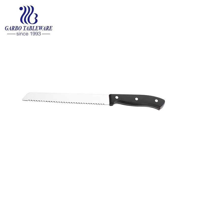 High Quality Wholesale 1PC Head Card Packing Customized Logo 420SS Bread Knife  With PP Hand