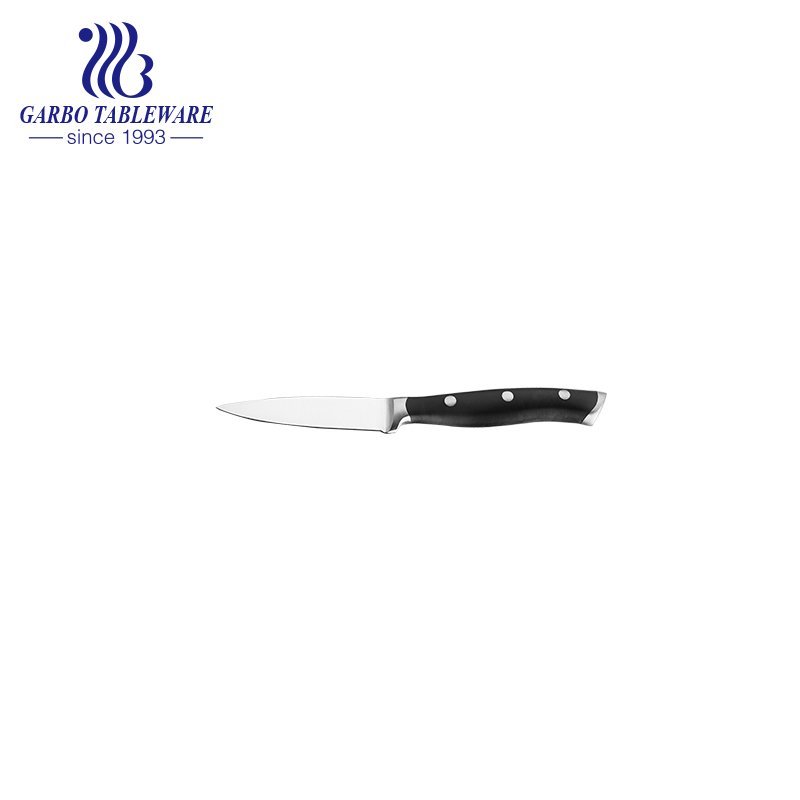 Cuchillo de acero inoxidable práctico de 3.5 pulgadas, uso afilado de cocina, logotipo personalizado, cuchillo de pelar de color a mano