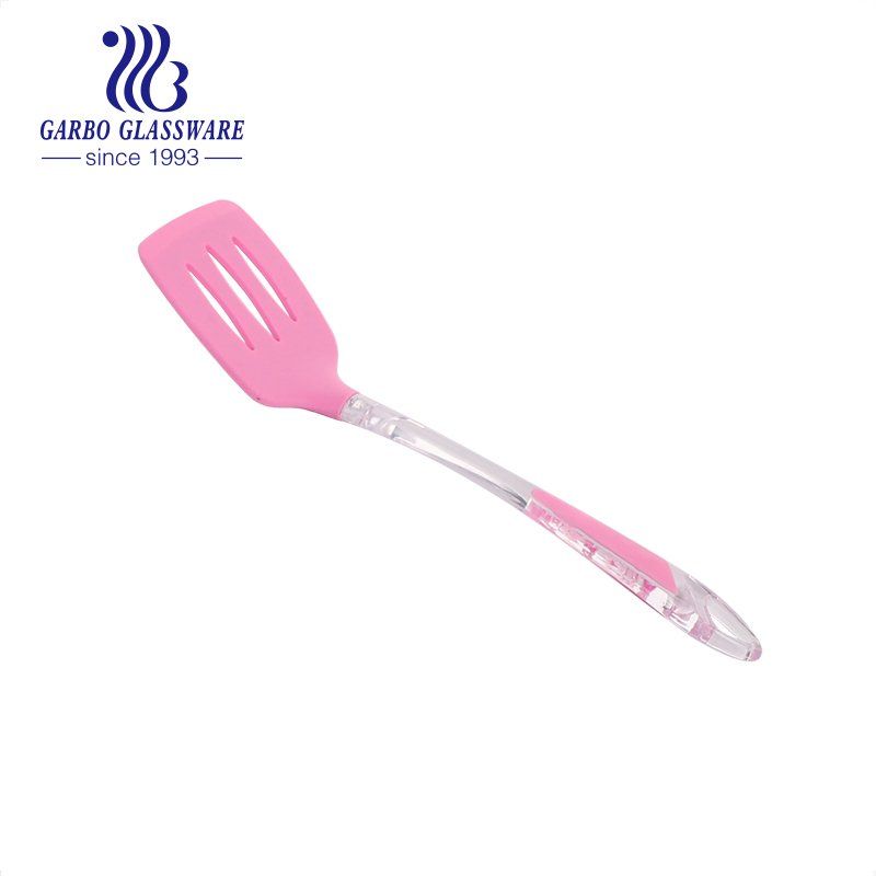 Pink color Silicone Ladle Soup Spoon Set of 2, Nonstick Heat Resistant Long Handle Unbreakable Big Round Scoop for Home Kitchen Cooking