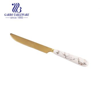 Elegant Ceramic Handle Stainless Steel Cutlery Dinner Knife Use for Home Kitchen or Restaurant 7.5 Inch