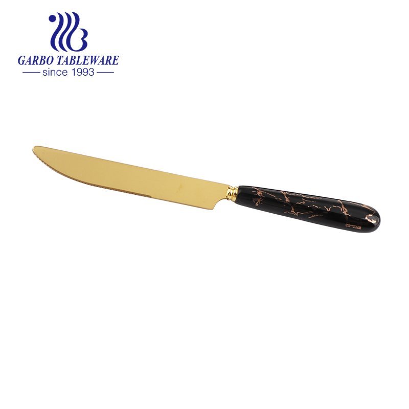 Elegante mango de cerámica, acero inoxidable, cubiertos, cuchillo para cenar, uso para la cocina casera o el restaurante, 7.5 pulgadas