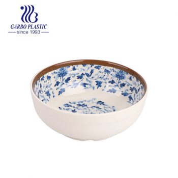 Machine-made wholesale Chinese vintage decal style plastic soup dessert salad bowl in bulk pack from factory