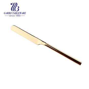 Mirror polish gold color flatware stockable 420 stainless steel dinner knife for wedding decoration
