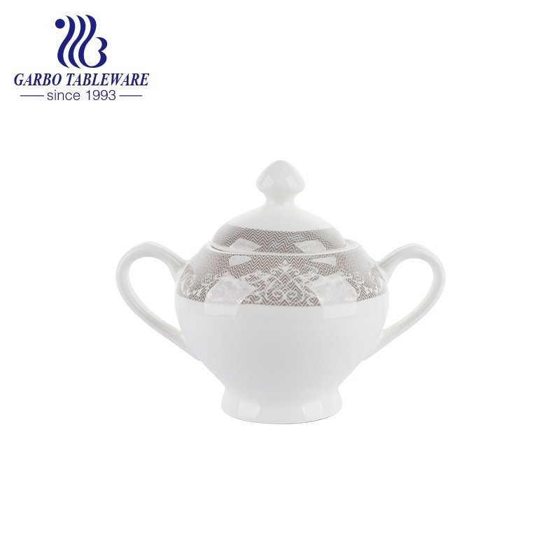 Bule de chá vintage novo em porcelana com tampa e louça de restaurante personalizada