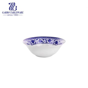 Wholesale 360ml cheap underglazed ceramic bowl with inside decal for daily usage