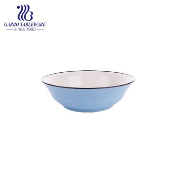 500ml ceramic bowl with outside pattern and color for home usage