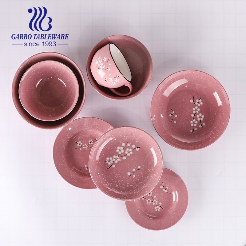 Wholesale hand-painted rice cereal bowl with wintersweet design