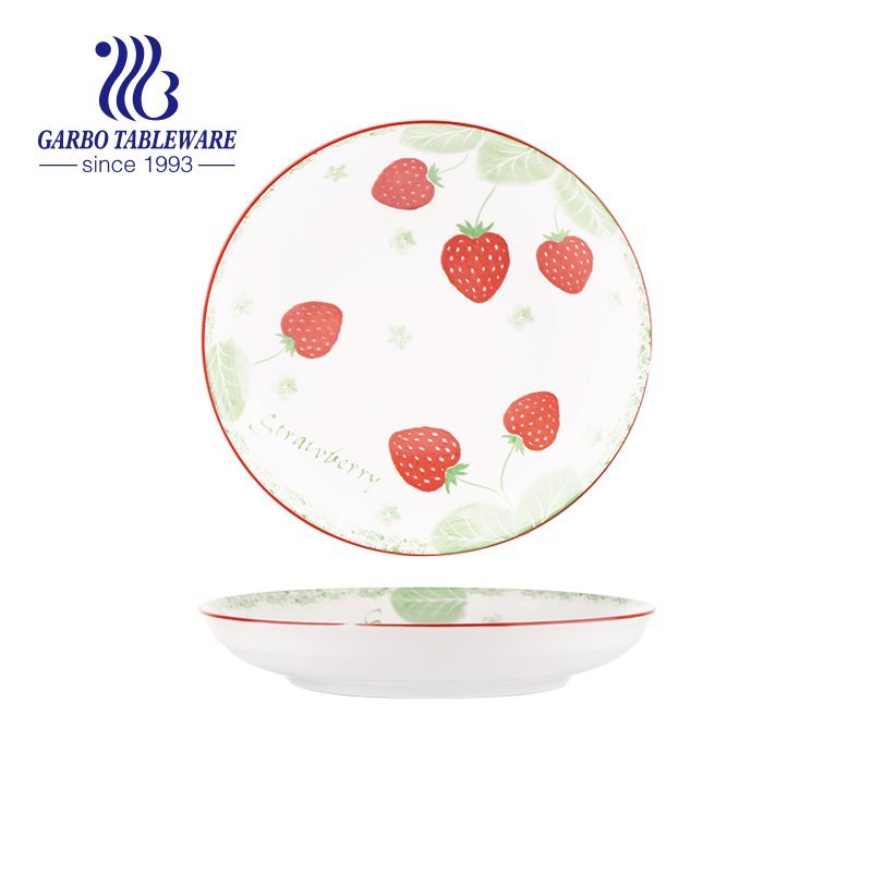 Wholesale customized decor under glazed food safe A/B grade 7inch fine porcelain salad plate