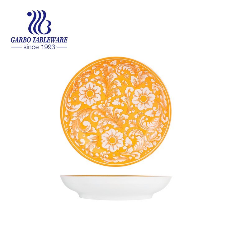 Wholesale customized decor under glazed food safe A/B grade 7inch fine porcelain salad plate