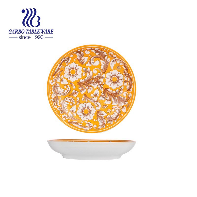 Wholesale customized decor under glazed food safe A/B grade 7inch fine porcelain salad plate