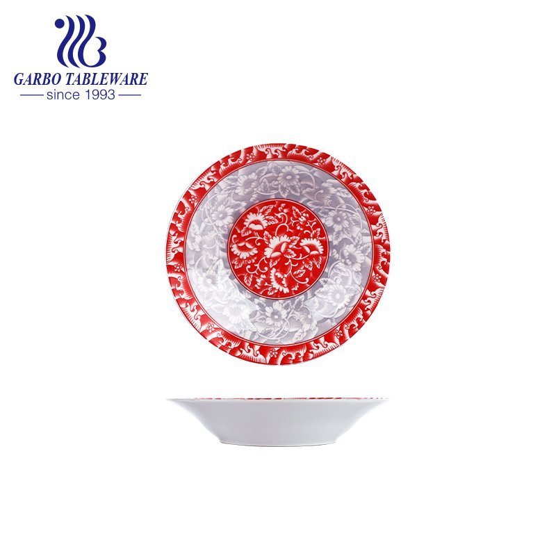 Wholesale eco-friendly OEM under glazed design cheap flat round dish 8inch fine ceramic dinner plate