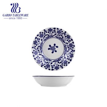 Китайская фабрика дешевая керамическая посуда под застекленным индивидуальным декором в китайском стиле 8-дюймовая керамическая пластина для зарядного устройства