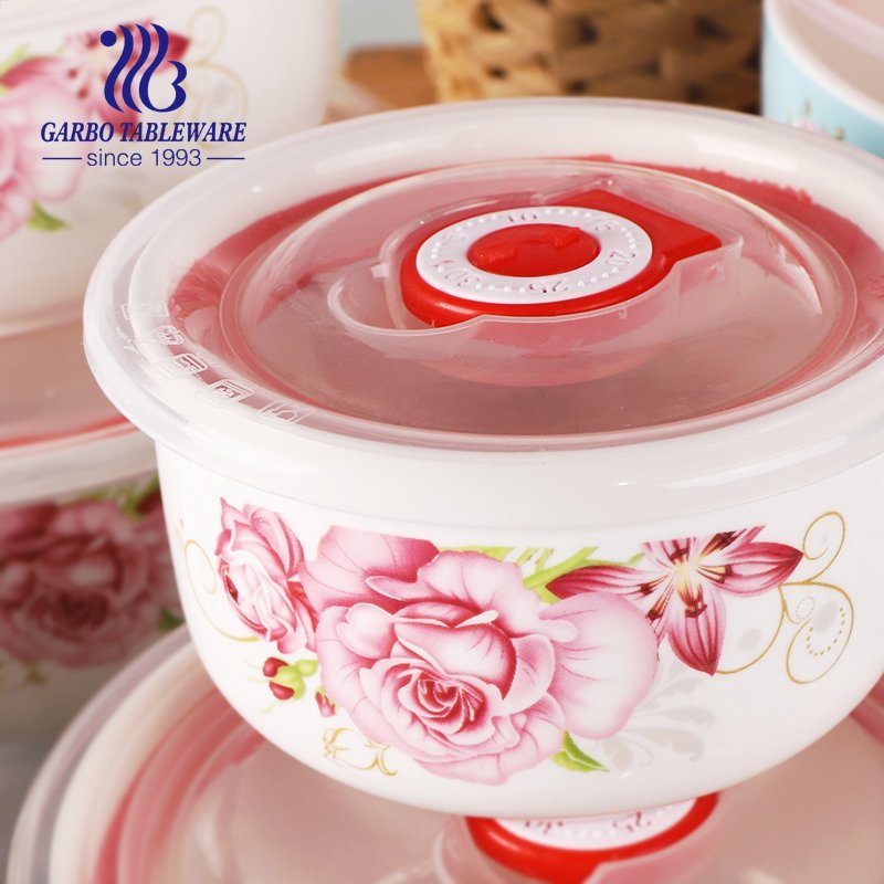 Hotsale 3pcs porcelain bowl set food container with customized decal