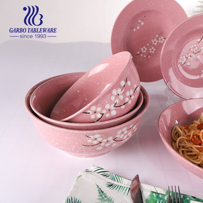 Wholesale hand-painted rice cereal bowl with wintersweet design