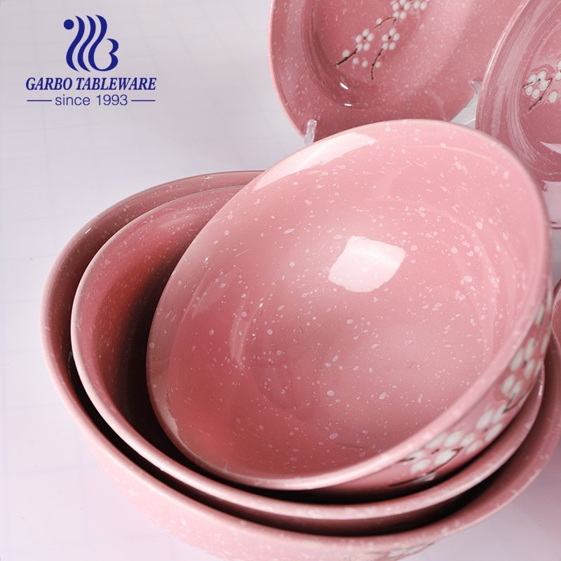 Wholesale hand-painted rice cereal bowl with wintersweet design