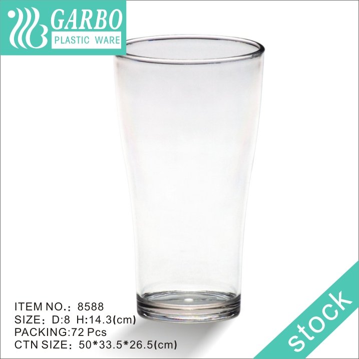 Promotion broken resistant 12oz clear polycarbonate whiskey glass cup with grid design