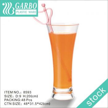 Daily use tall durable 450ml polycarbonate juice glass cup in transparent