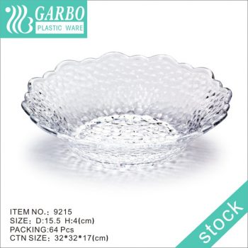 Strong and Lightweight Plastic Fruit Snack Plate with Irregular Shape and Embossed Designs Mini Tableware Serving Plates