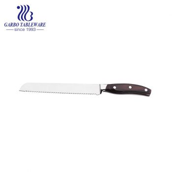 Cuchillo casero de alta calidad al por mayor del pan de la cocina del acero inoxidable del uso 420 del hotel con la mano del ABS