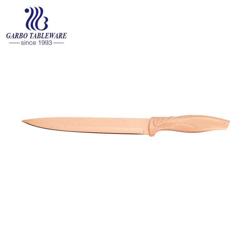 Couteau professionnel de trancheuse de cuisine de logo adapté aux besoins du client de technologie de pulvérisation de 8 pouces