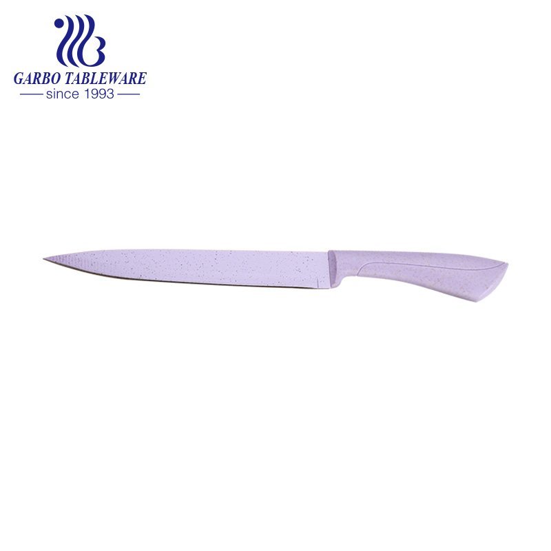 Cuchillo profesional modificado para requisitos particulares de la cortadora de la cocina del logotipo modificado para requisitos particulares tecnología de pulverización de 8 pulgadas
