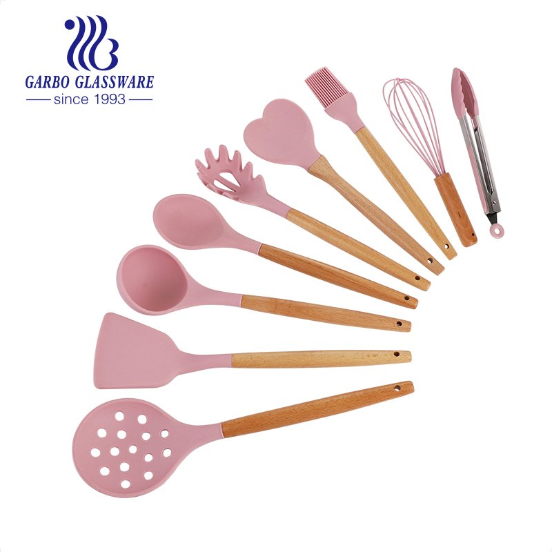 Pink color whisk with bamboo handle Wire Whisk Perfect for Blending, Whisking, Beating and Stirring, BPA Free, Dishwasher Safe