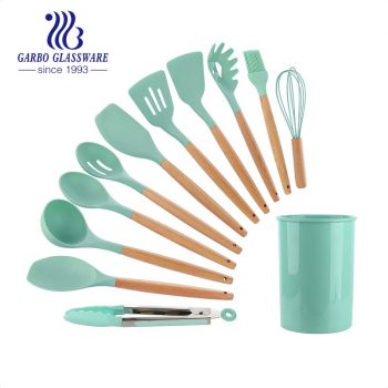 Ensemble d'ustensiles de cuisine de cuisine 12 pièces outils en nylon pour batterie de cuisine antiadhésive couleur bleu Skyle