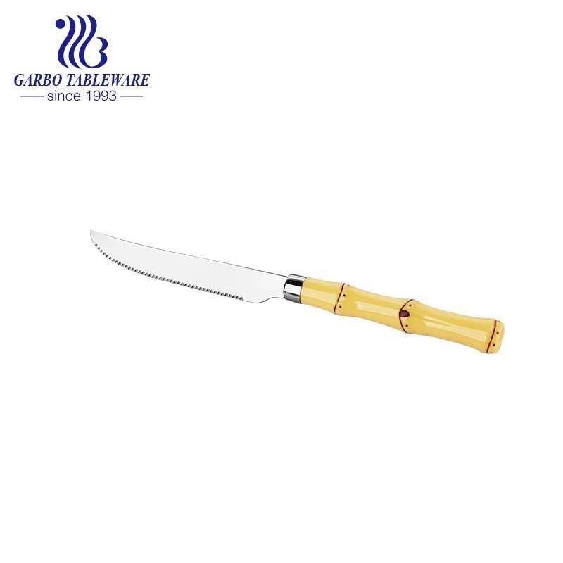 Food Grade SS410 High Quality Steak Knife with Bamboo Design Handle