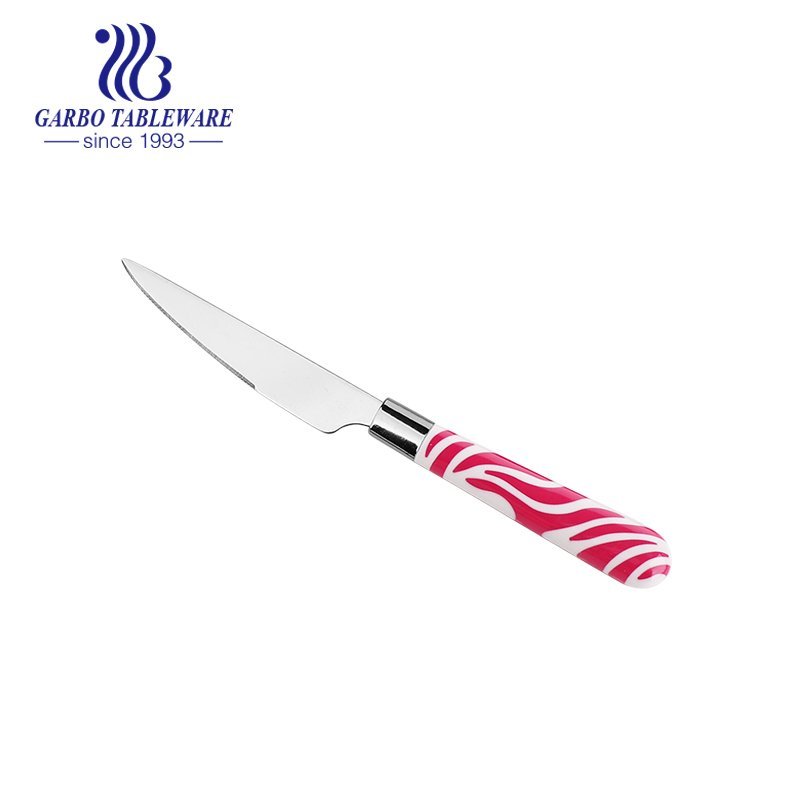 Современный дизайн Юго-Восточной Азии Hotsale обеденный нож из нержавеющей стали с цветной ручкой из полипропилена