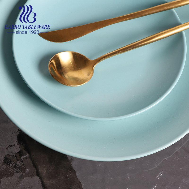 Wholesale sky blue color-glazed ceramic bowl for noodles