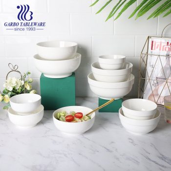 Wholesale 460ml daily popular ceramic noodle bowl with oral edge