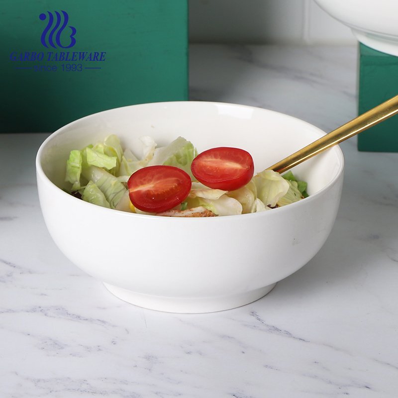 Wholesale 460ml daily popular ceramic noodle bowl with oral edge