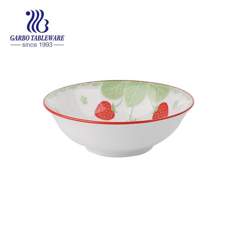 640ml strawberry ceramic bowl with underglazed craft for home