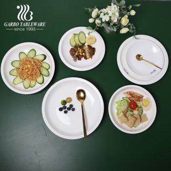 Vajilla fina de la porción del hotel de la porcelana plato profundo de cena de la porcelana gruesa de 8 pulgadas